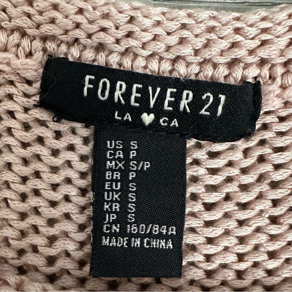 Y2K Forever 21 Women's Blush Pink Long Sleeve Sweater Soft Stretch Size S - Picture 2 of 3